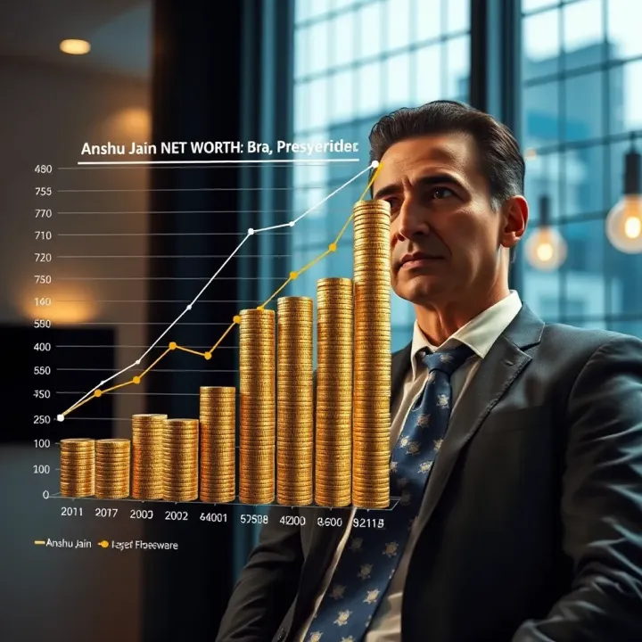 Comparison chart showcasing Anshu Jain's net worth relative to prominent banking sector leaders