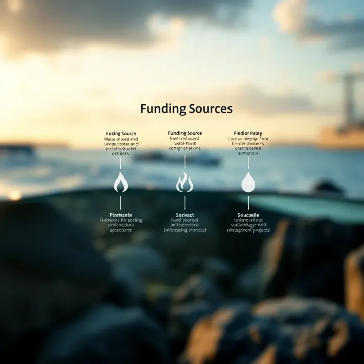 Diagram illustrating various funding sources supporting sustainable water management projects