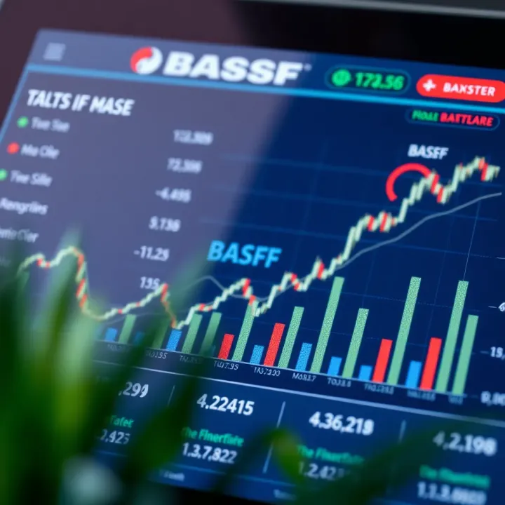 Financial chart showing BASF’s revenue growth and industry dynamics