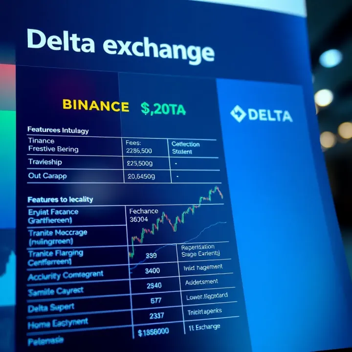 Comparison chart highlighting fees and security features of Binance and Delta Exchange