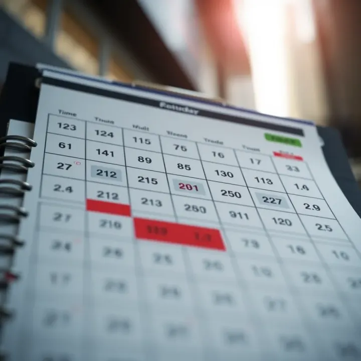 Calendar highlighting optimal binary trading times aligned with Indian Standard Time