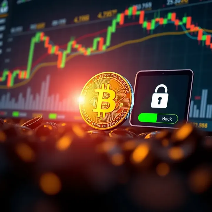 Security features of Bitcoin Prime platform illustrating encryption and secure login interface