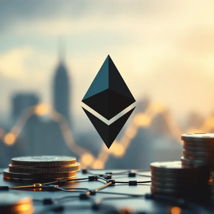 Conceptual representation of blockchain technology and regulatory impact on Ethereum