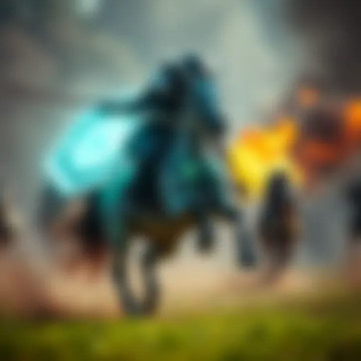 Virtual mount equipped with advanced AI showcasing dynamic combat maneuvers in a fantasy gaming environment