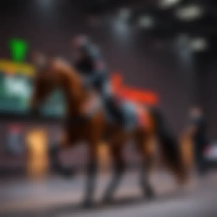 Interactive gaming scene highlighting strategic coordination between a player and an intelligent virtual steed