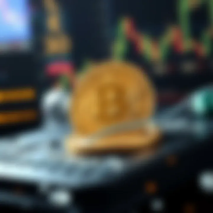 Conceptual visualization of Bitcoin technology and investment factors affecting its valuation