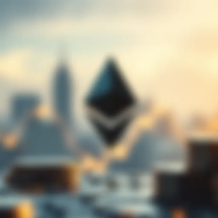 Conceptual representation of blockchain technology and regulatory impact on Ethereum