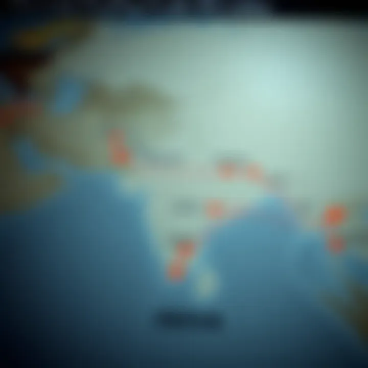 Map highlighting key geopolitical regions affecting crude oil market movements and India's energy import routes