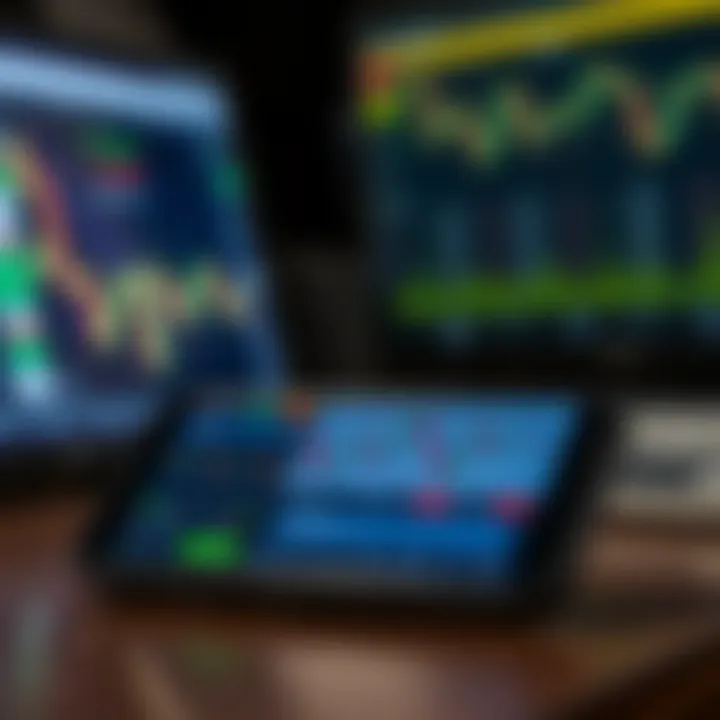 Mobile device showing cTrader interface with trading tools and market data