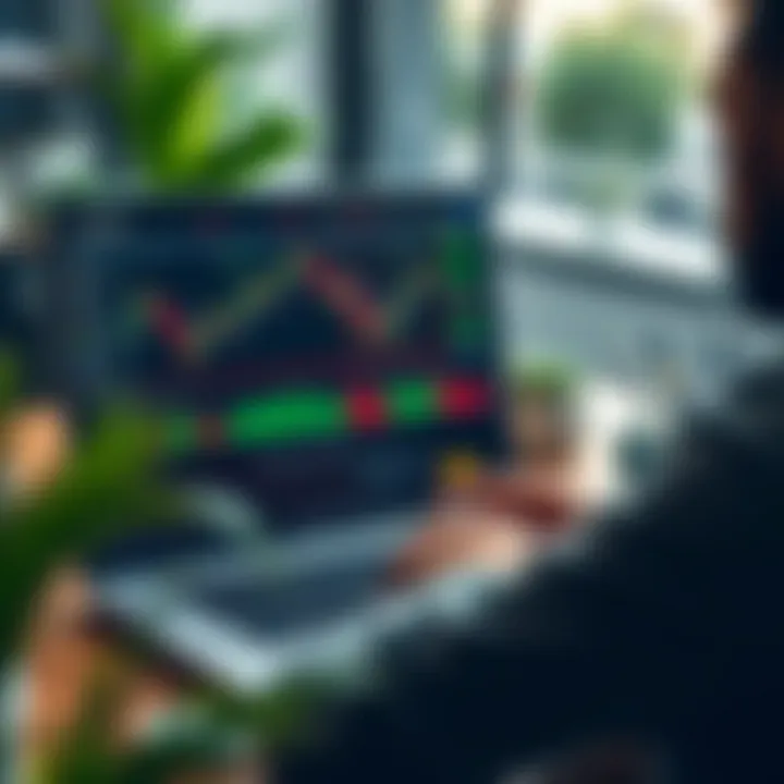 Trader analyzing market charts on cTrader platform displayed on a laptop