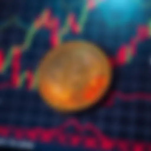 Digital currency market trends showing Ecash price movement on a futuristic graph background