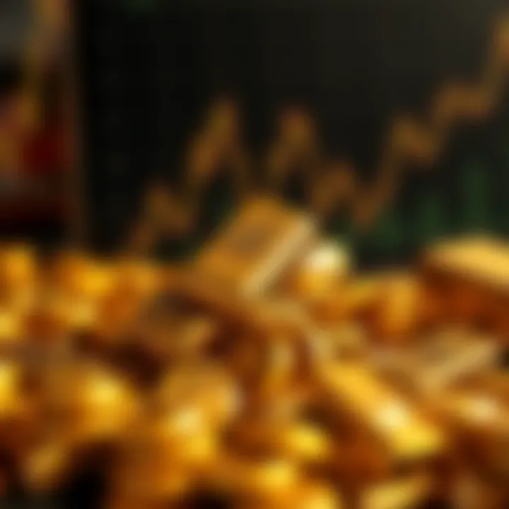 Illustration of economic factors influencing gold value including inflation and market demand