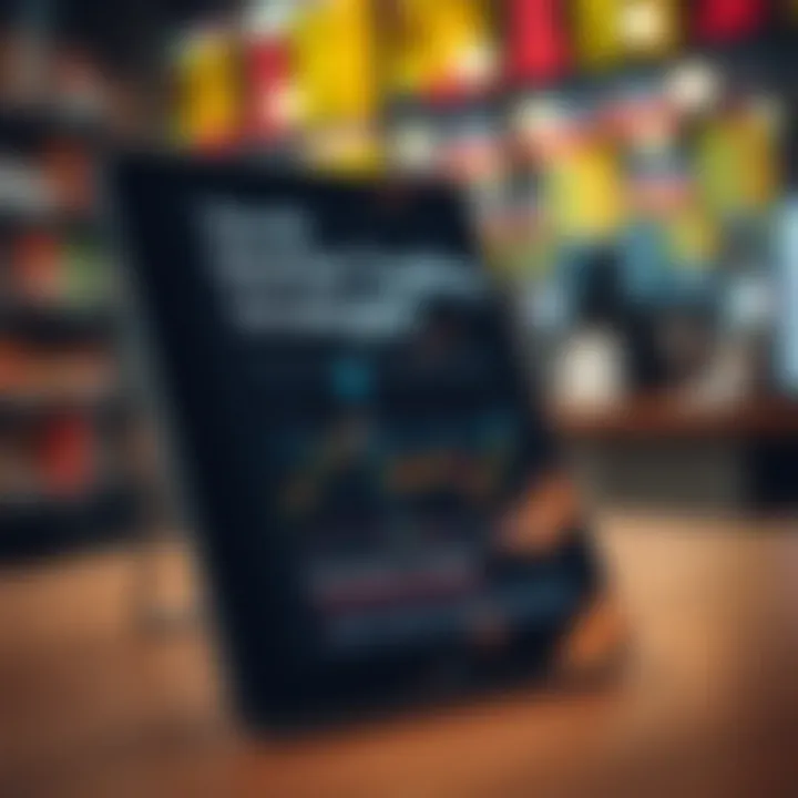 Digital tablet displaying an eBook about stock market trading strategies
