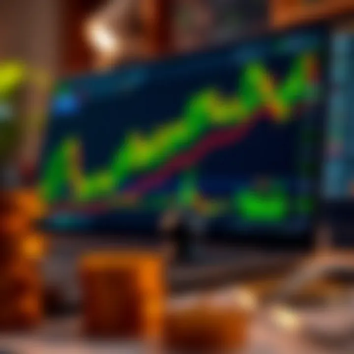 Graphical illustration of financial growth and investment strategies in online trading