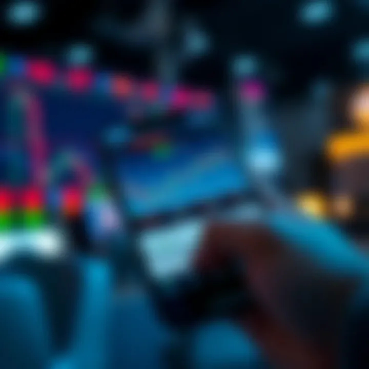 User interface of a mobile trading app showing stock charts and investment options