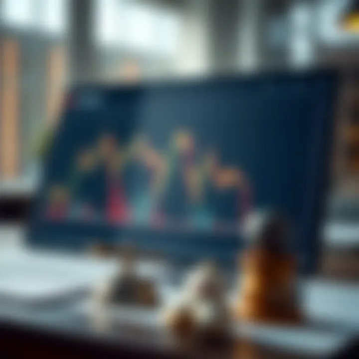 Graph showing forex market trends alongside icons representing risk management strategies