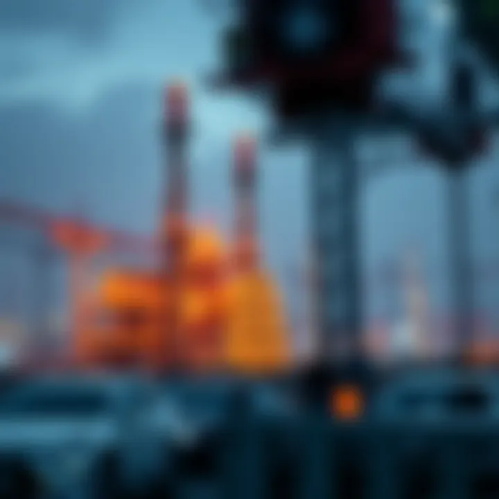 Futuristic energy infrastructure highlighting sustainable power innovations in a corporate setting