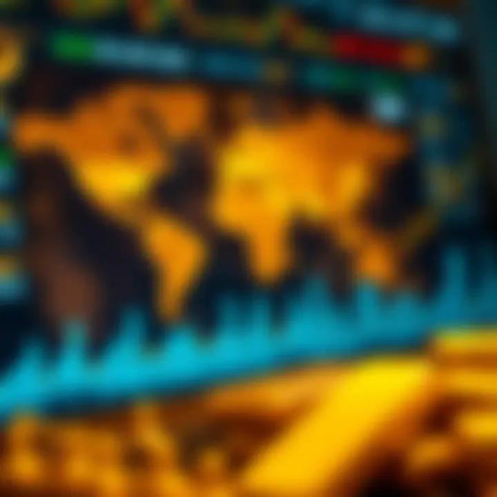 Visualization of market sentiment indicators and global events impacting gold price fluctuations