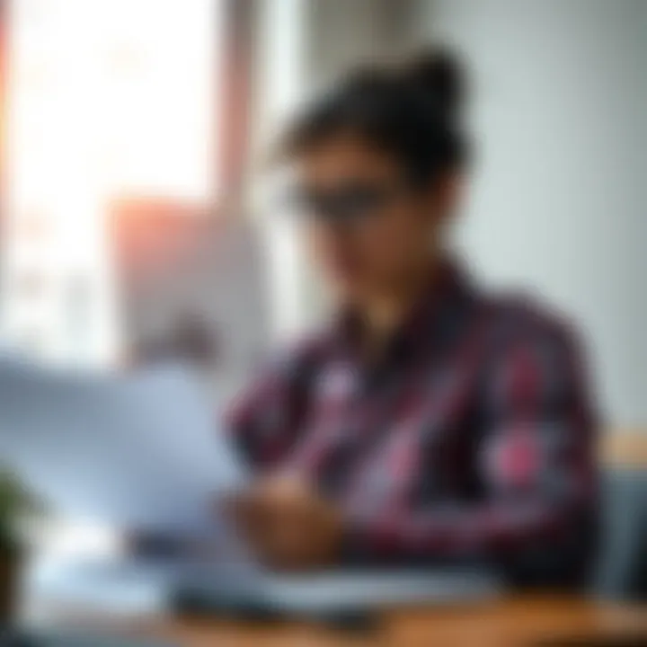 Person analyzing personal strengths and career interests using charts and notes