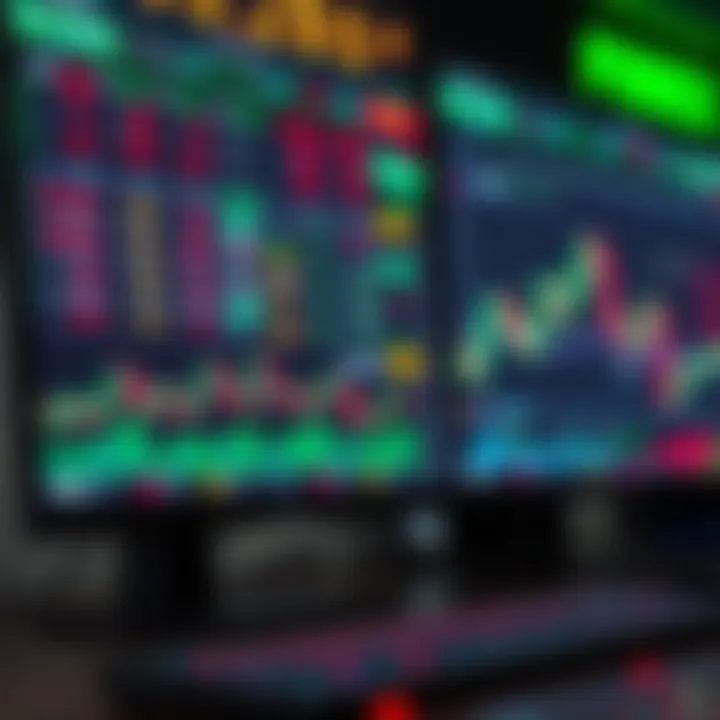 Sophisticated digital trading platform showing currency exchange rates and financial charts