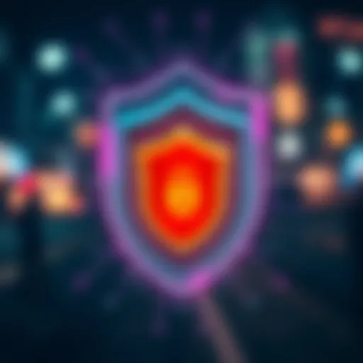 Digital shield symbolizing advanced security measures protecting cryptocurrency assets