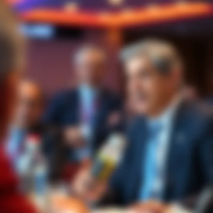 Portrait of Mohamed El-Erian delivering economic insights at a financial conference