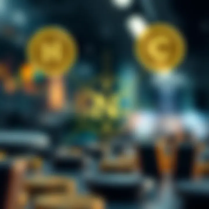 Conceptual illustration of factors influencing blockchain token value including technology, market demand, and expert insights