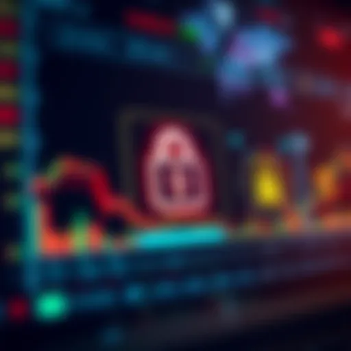 Digital interface showing secure login and data encryption symbols representing safety measures on Olymp Trade