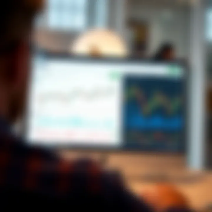 User interface of the Quotex demo account showing trading dashboard with charts and tools