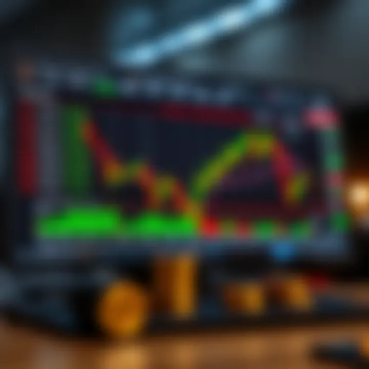 Graphical representation of trading practice using demo funds on Quotex platform