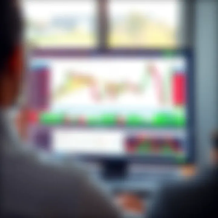 Illustration of a digital trading platform interface displaying charts and financial data with an emphasis on legal considerations