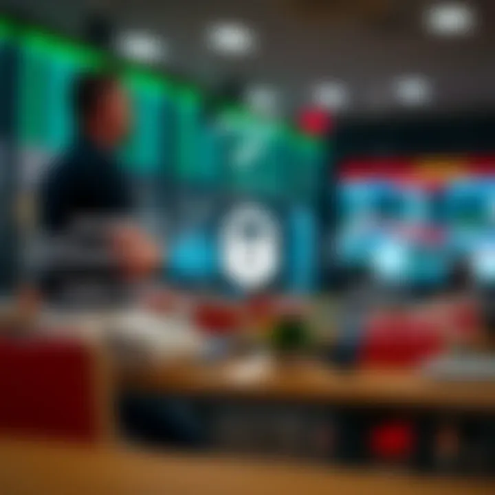 Diagram illustrating the security measures and customer support features offered by QXBroker.com