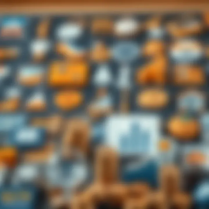 Key Investments, Income Sources, and Philanthropic Efforts Collection of icons illustrating investments, income sources, and charitable contributions in India