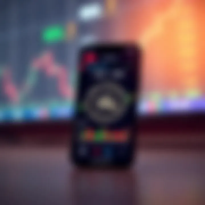 Smartphone displaying a secure trading app interface with financial charts and RBI approval badge