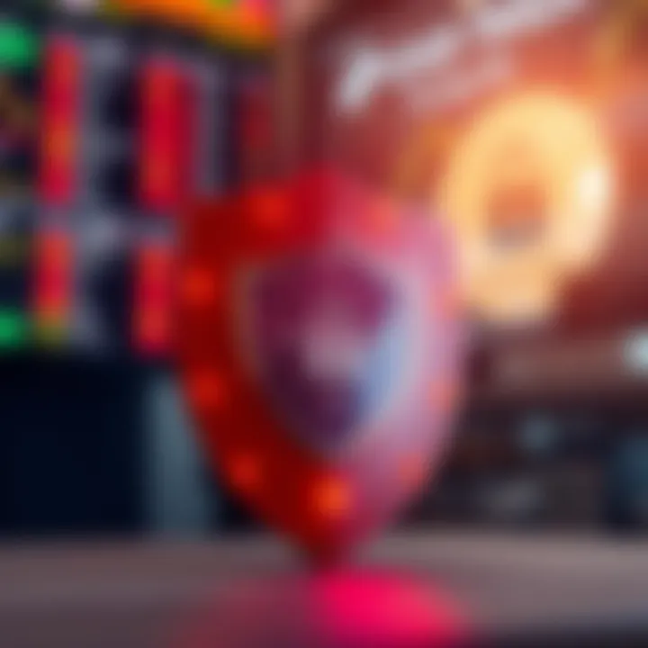 Security shield symbolizing protection measures in online trading platforms