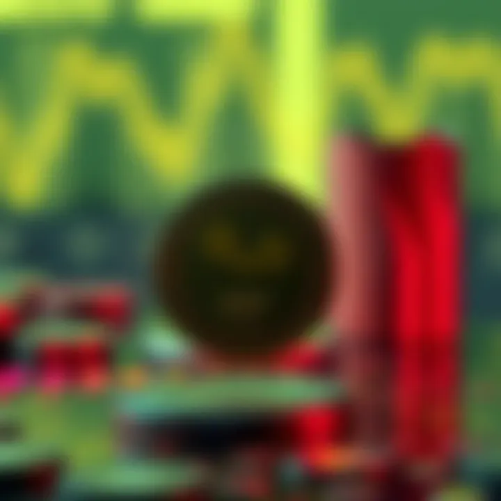 Illustration showing blockchain technology and market influence factors on Ripple XRP