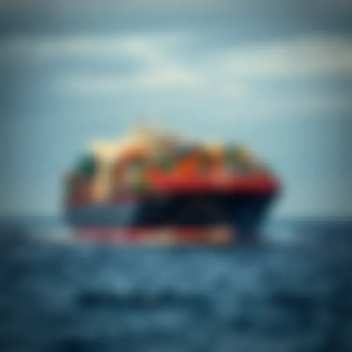 Advancing Sustainability in Global Maritime Trade Modern cargo ship navigating open waters symbolizing sustainable shipping practices