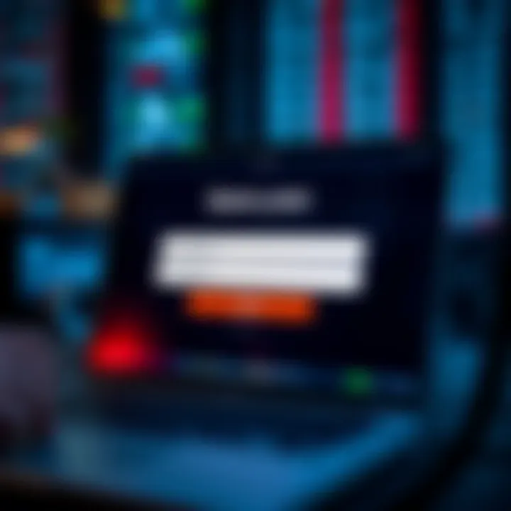 Secure login interface of Deriv.com showing username and password fields on a digital device