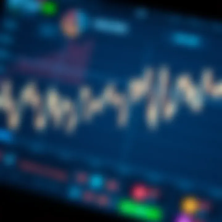 Graph showing real-time data fluctuations of decentralised exchange index