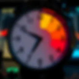 Clock face with highlighted time segments representing task scheduling