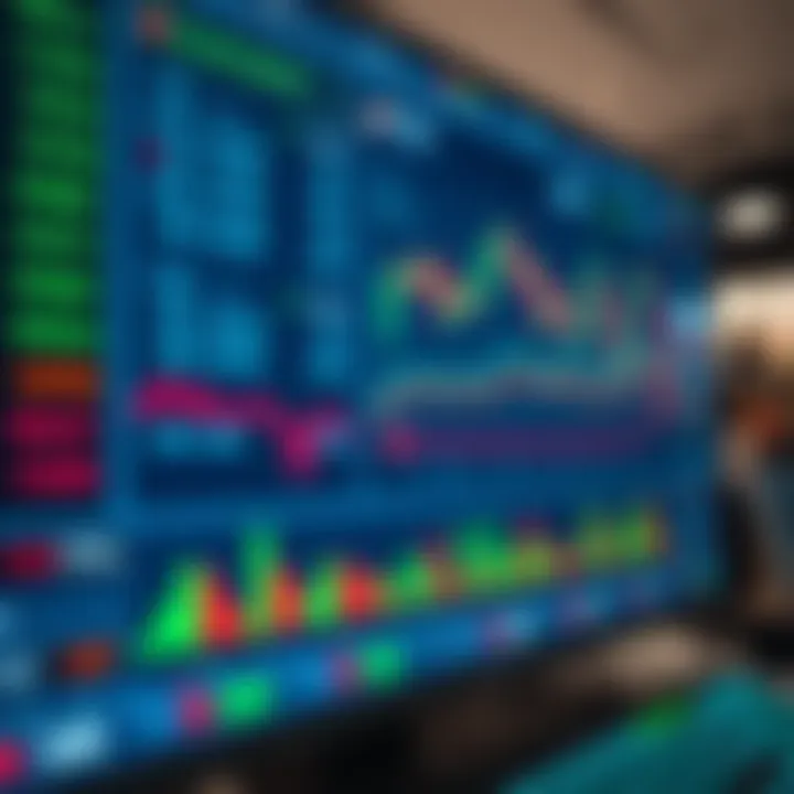 Digital interface displaying currency exchange rates and forex trading charts