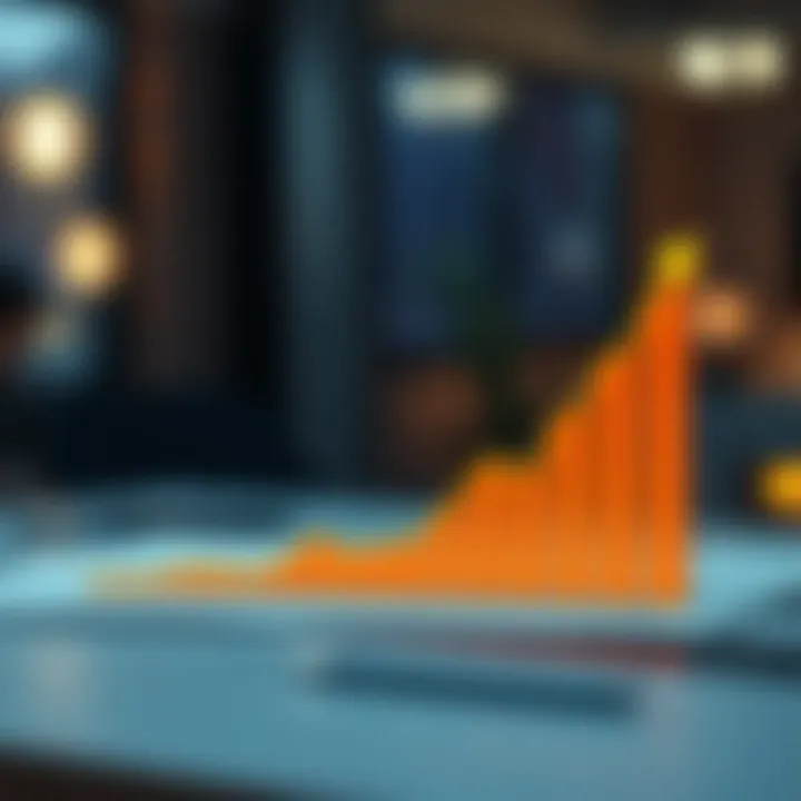Graph showing affiliate commission growth over time on Quotex platform