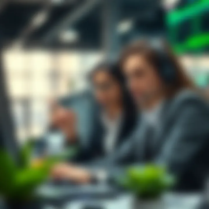 Customer support representative assisting a trader through a call