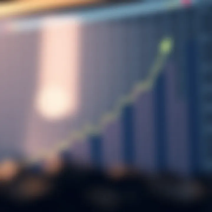 Financial chart showing upward trend representing career growth and wealth accumulation