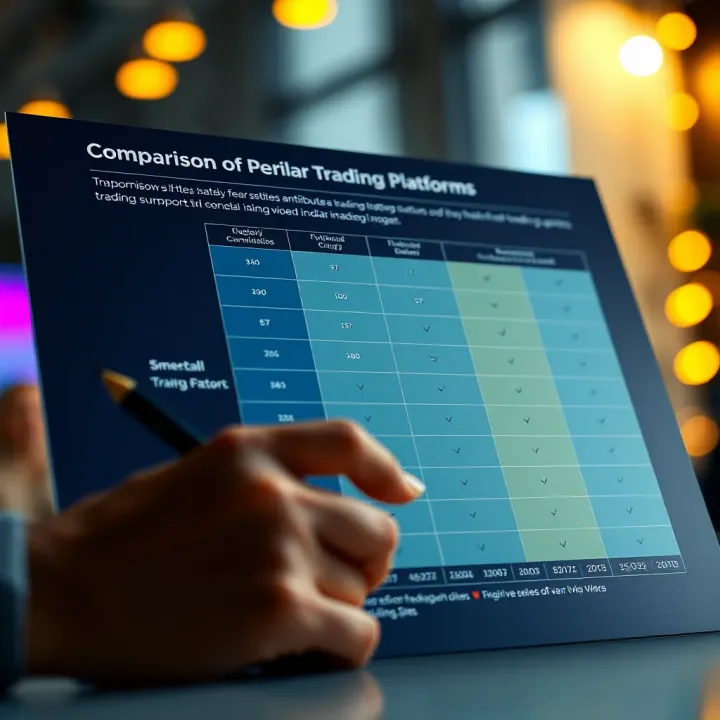 Comparison chart illustrating important factors such as safety, fees, usability, and customer support for various Indian trading sites