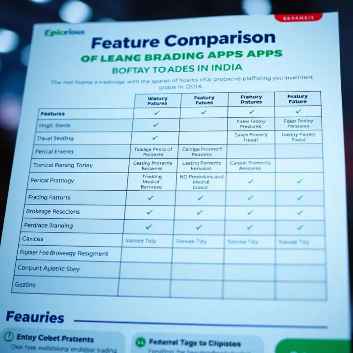 Comparison chart showing features and benefits of top free brokerage trading platforms in India