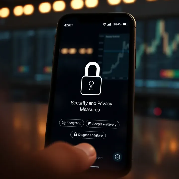 Secure login screen emphasizing encryption and privacy features integrated within the app