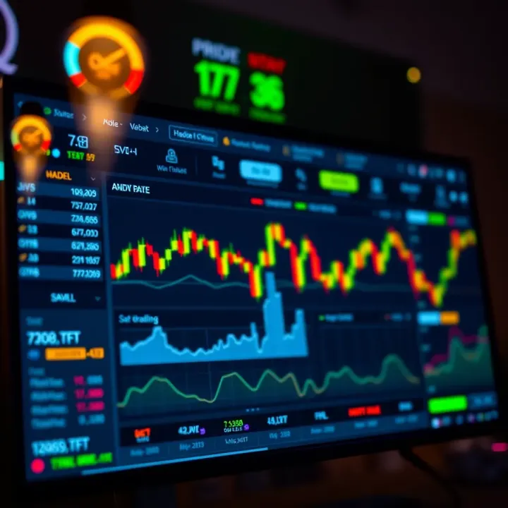 Dashboard interface of QXBroker.com showing various trading instruments and market data