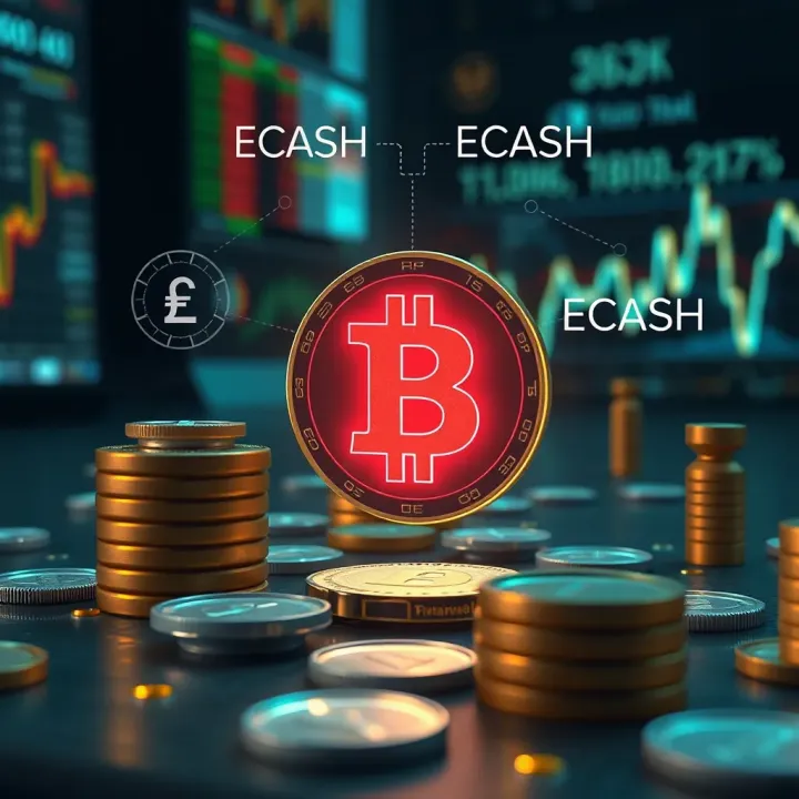 Conceptual illustration of factors influencing digital currency value including technology and market dynamics
