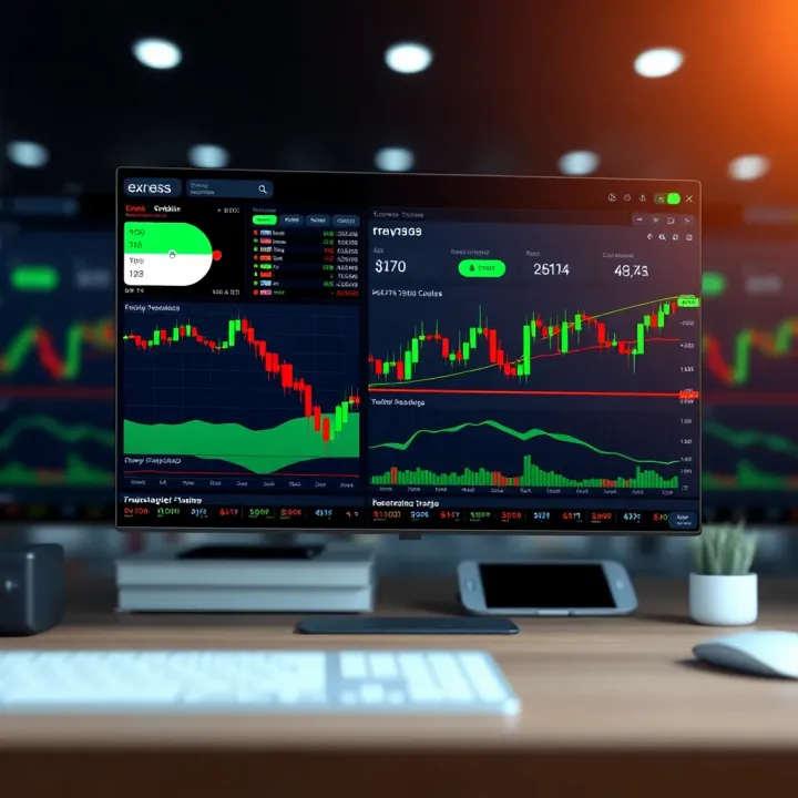 User dashboard showcasing Exness trading platform with various financial charts and indicators